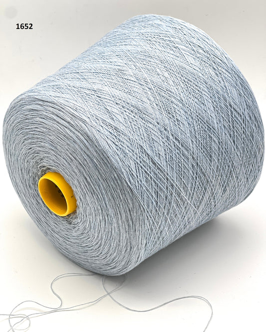 Premium extra-fine Italian merino lace weight yarn by Zegna Baruffa, available in a variety of solid and melange tones on cones, professionally curated for the luxury hand-knit and machine-knit collection at iDOKNiT.