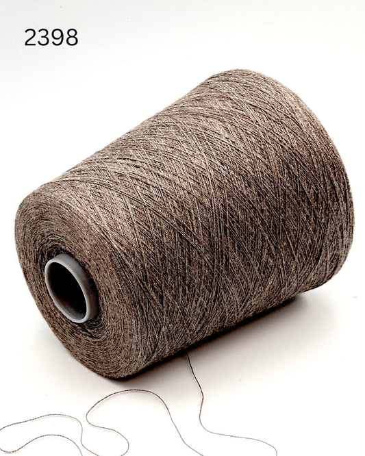 Exclusive iDOKNiT ultra fine lace weight yarn, TAHITI by Botto Giuseppe Italy. A premium smooth mill yarn blend of 50% cotton and 50% merino wool providing 2400m per 100g. Authentic Italian-made luxury fiber curated by iDOKNiT for crisp standalone multi-strand knitting, fine gauge weaving, and carrying as a companion yarn to add structure and elasticity.