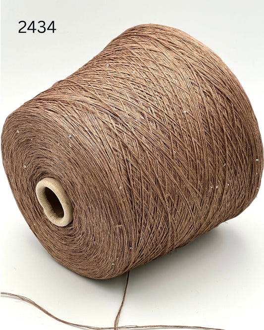 GG FILATI LINO 430 Italian 100 percent flax linen fingering weight yarn with integrated 2mm sequins and metallic lurex on cone from iDOKNiT