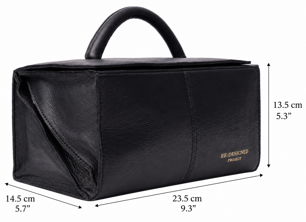 RE PROJECT 134 handcrafted Urban Leather knitting and crochet organizer bag with handle and magnetic closure from iDOKNiT