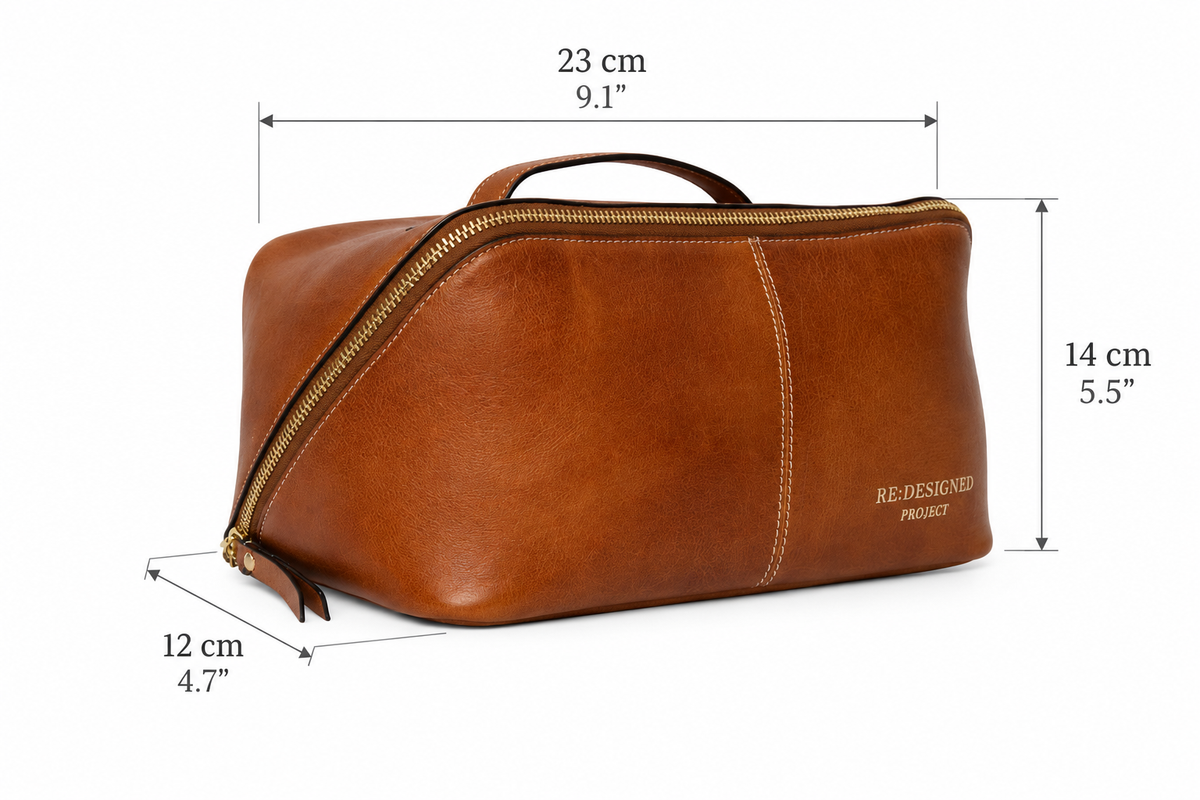 RE:DESIGNED PROJECT 9 SMALL Premium Leather Knitting & Crochet Organizer, Compact Needle & Craft Accessories Case