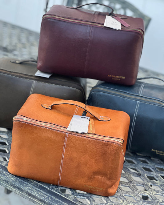 RE PROJECT 10 handcrafted Urban Leather beauty box style knitting needle and notion organizer case from iDOKNiT