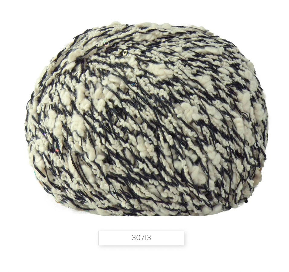 PAILLETTES Cotton Yarn, Sequin Yarn, CIPRO, Chanel-Style Yarn, Lana Gatto, Italian Yarn, Tshirt yarn, Fashion Collection Yarn, 50g/90m (98y/1.76oz)
