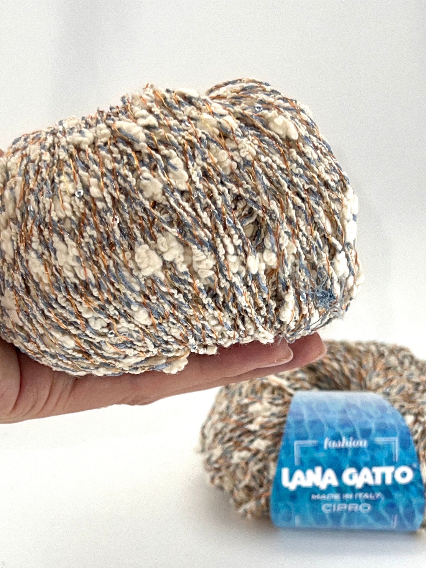 PAILLETTES Cotton Yarn, Sequin Yarn, CIPRO, Chanel-Style Yarn, Lana Gatto, Italian Yarn, Tshirt yarn, Fashion Collection Yarn, 50g/90m (98y/1.76oz)
