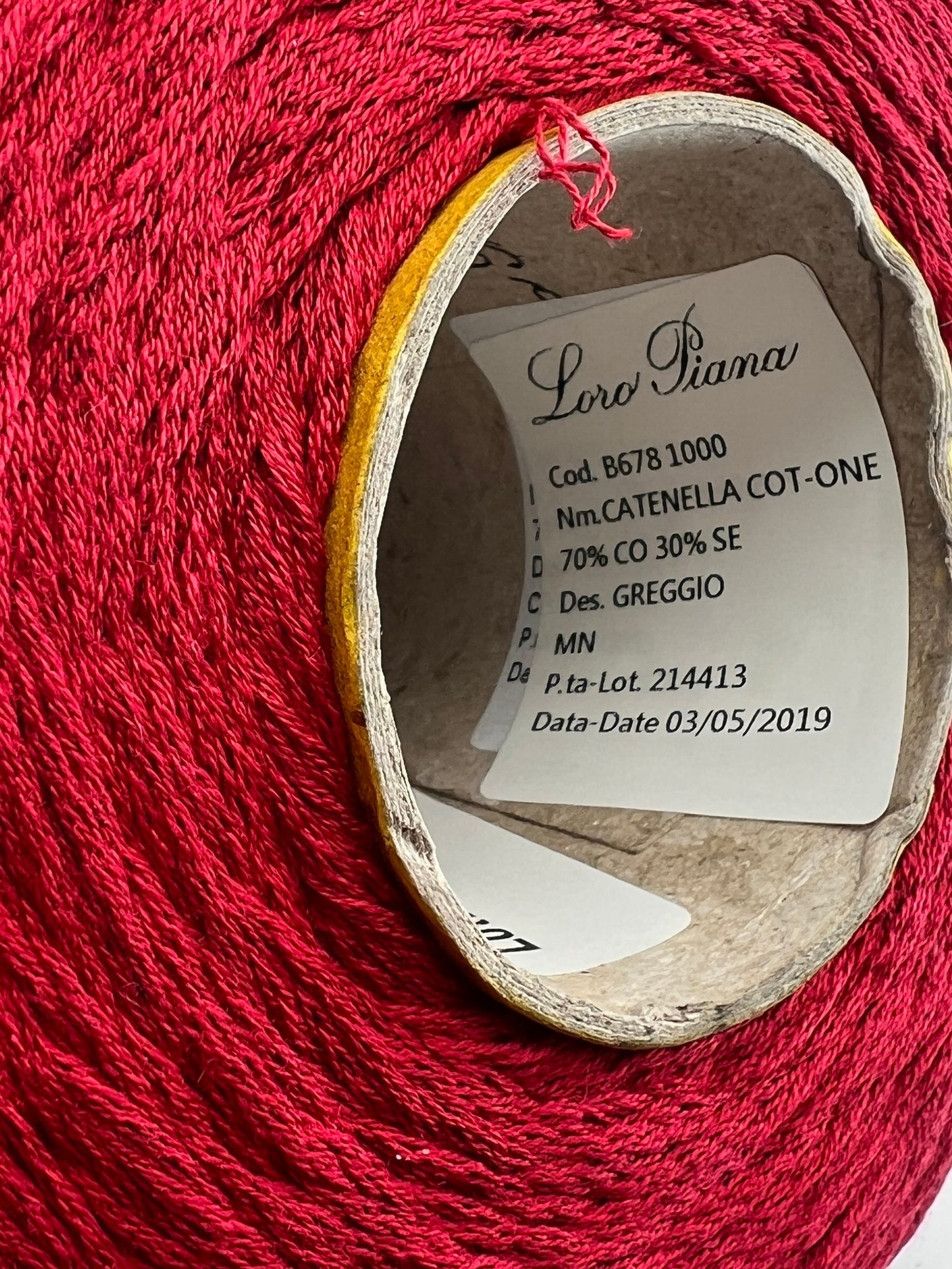 Cotton Silk Cord Yarn, CATANELLA, Premium Italian Yarn by Loro Piana, Available in Balls and on Cone, 450m/100g (492y/3.52oz)