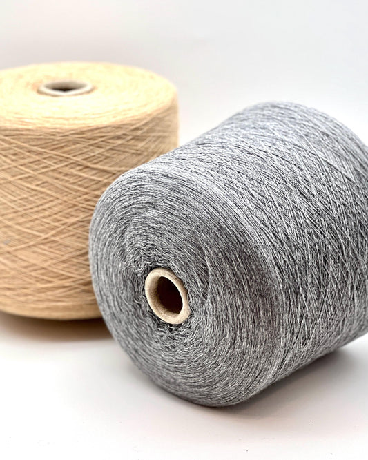 CANBERRA lace-weight yarn by Lanecardate, Italy – 100% extra fine Merino wool, ultra-soft and breathable, shown in natural lighting. Ideal for featherweight sweaters, lace shawls, and luxury weaving. Premium Italian yarn available at iDOKNiT.com.