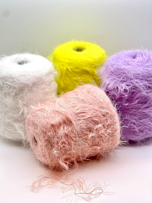 SWAN'S DOWN Fluffy Yarn, POMPEI, 100% Polyamide, Italian Fur Yarn, Availble in Balls and on a Cone, 350m/100g (383y/3.52oz)