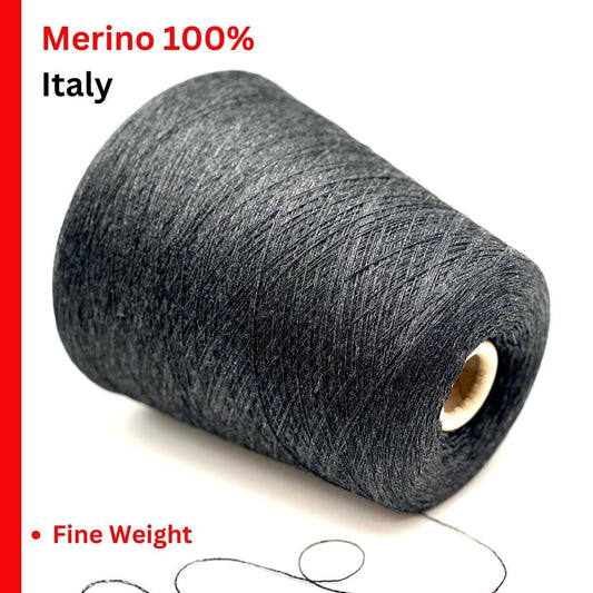 Merino 100 Yarn, WISH, Premium Italian Yarn by Profilo, Available in Balls and on Cones, Lace Weight, 1350m/100g (1476y/3.52oz)