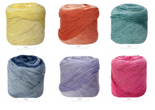 Lana Gatto MAURITIUS organic cotton yarn Italian fingering yarn
Luxury organic cotton yarn for summer garments and baby knits
Close up of MAURITIUS yarn showing smooth cotton texture
Italian organic cotton yarn for lightweight shawls and sweaters
Soft breathable fingering cotton yarn for elegant knitwear