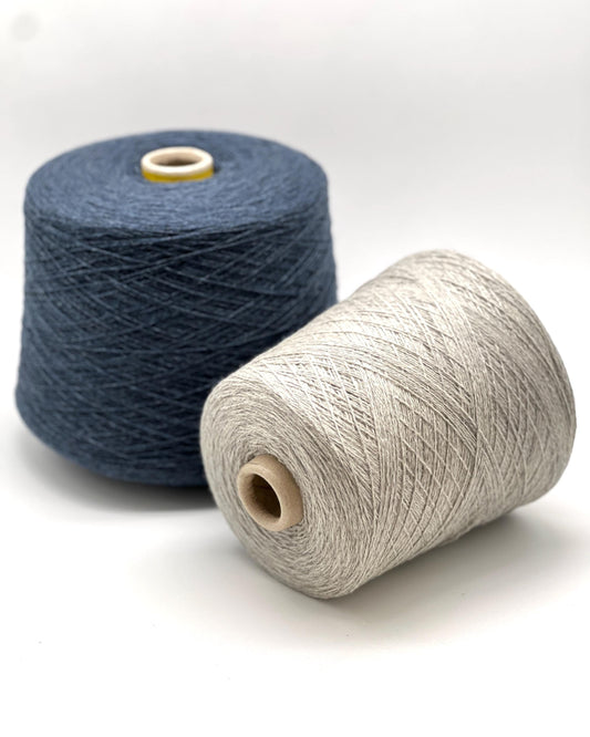 COARSEHAIR 2/11 cashmere yarn luxury Italian yarn
100 percent cashmere lace fingering yarn 550m per 100g
Soft luxury cashmere yarn for sweaters shawls and scarves
Italian cashmere cone yarn close up texture detail
COARSEHAIR 2/11 lightweight wearable cashmere yarn