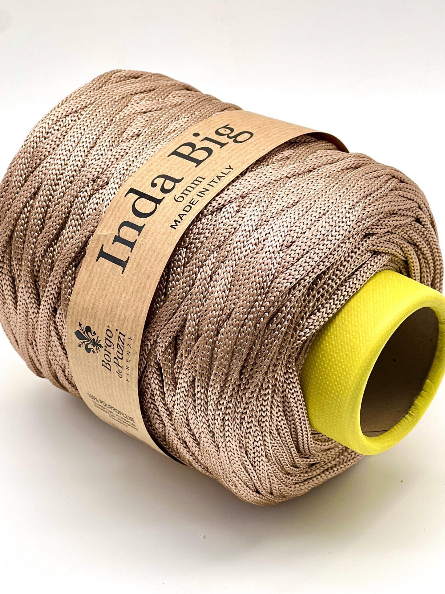 Structured, Water-Resistant Yarn, INDA BIG by Borgo de Pazzi, Italy, Perfect for Crochet Bags, Baskets, Home Décor and Macramé, 500g/165m