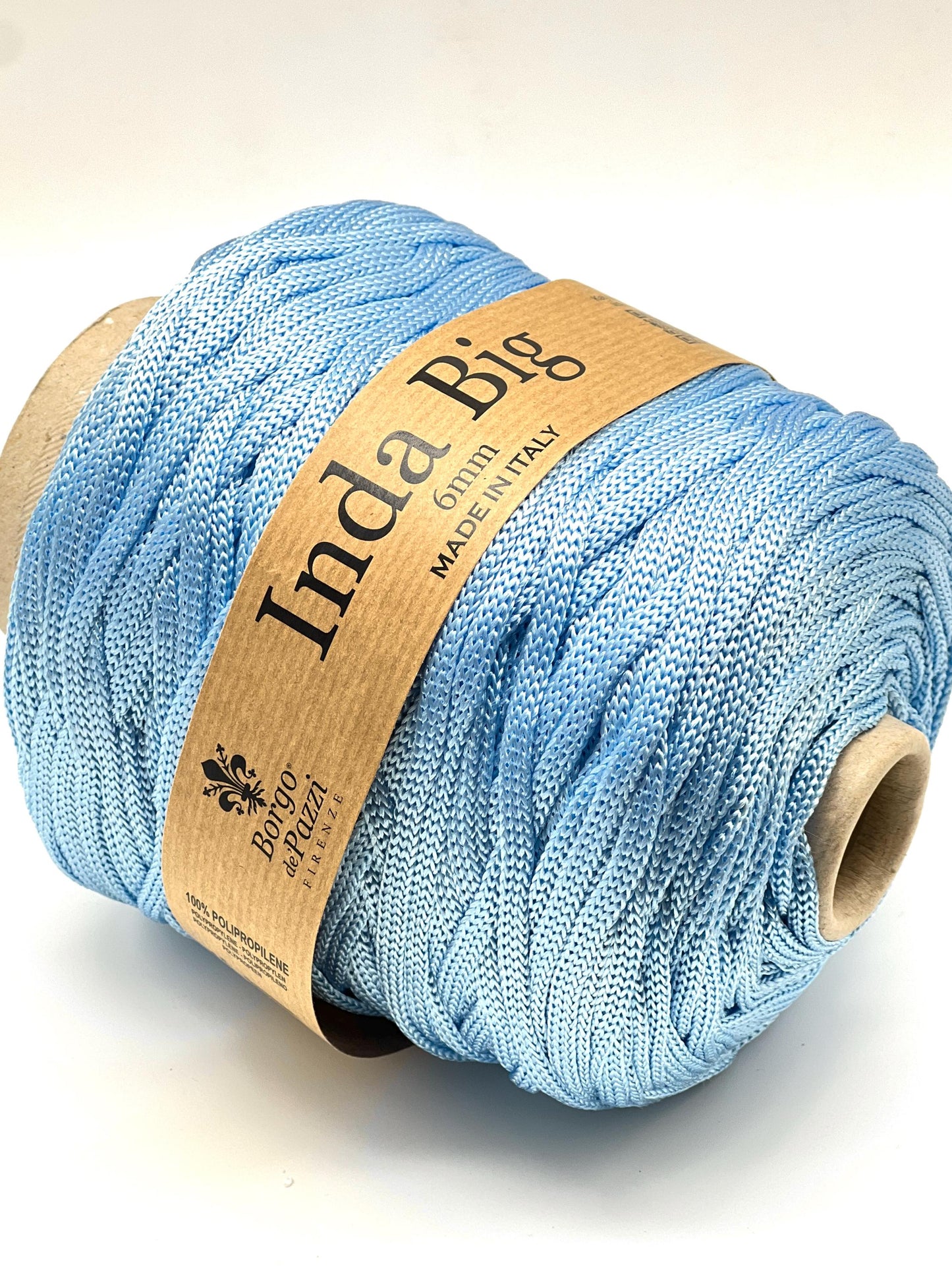 Structured, Water-Resistant Yarn, INDA BIG by Borgo de Pazzi, Italy, Perfect for Crochet Bags, Baskets, Home Décor and Macramé, 500g/165m