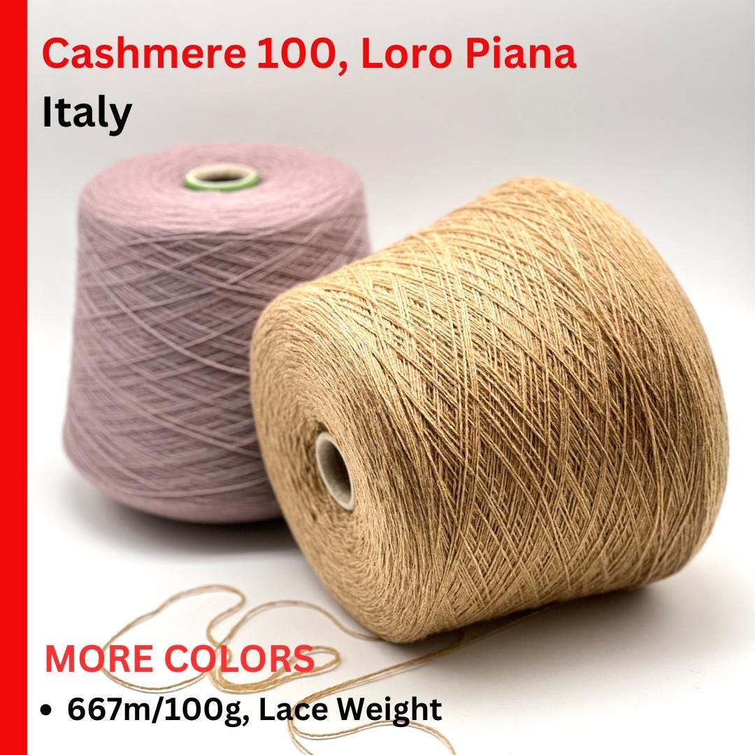 RARE Find: Cashmere 100% Yarn, CABLELIGHT, Luxury Italian Yarn by Loro Piana, Available in Balls and on Cones, 667m/100g (729y)