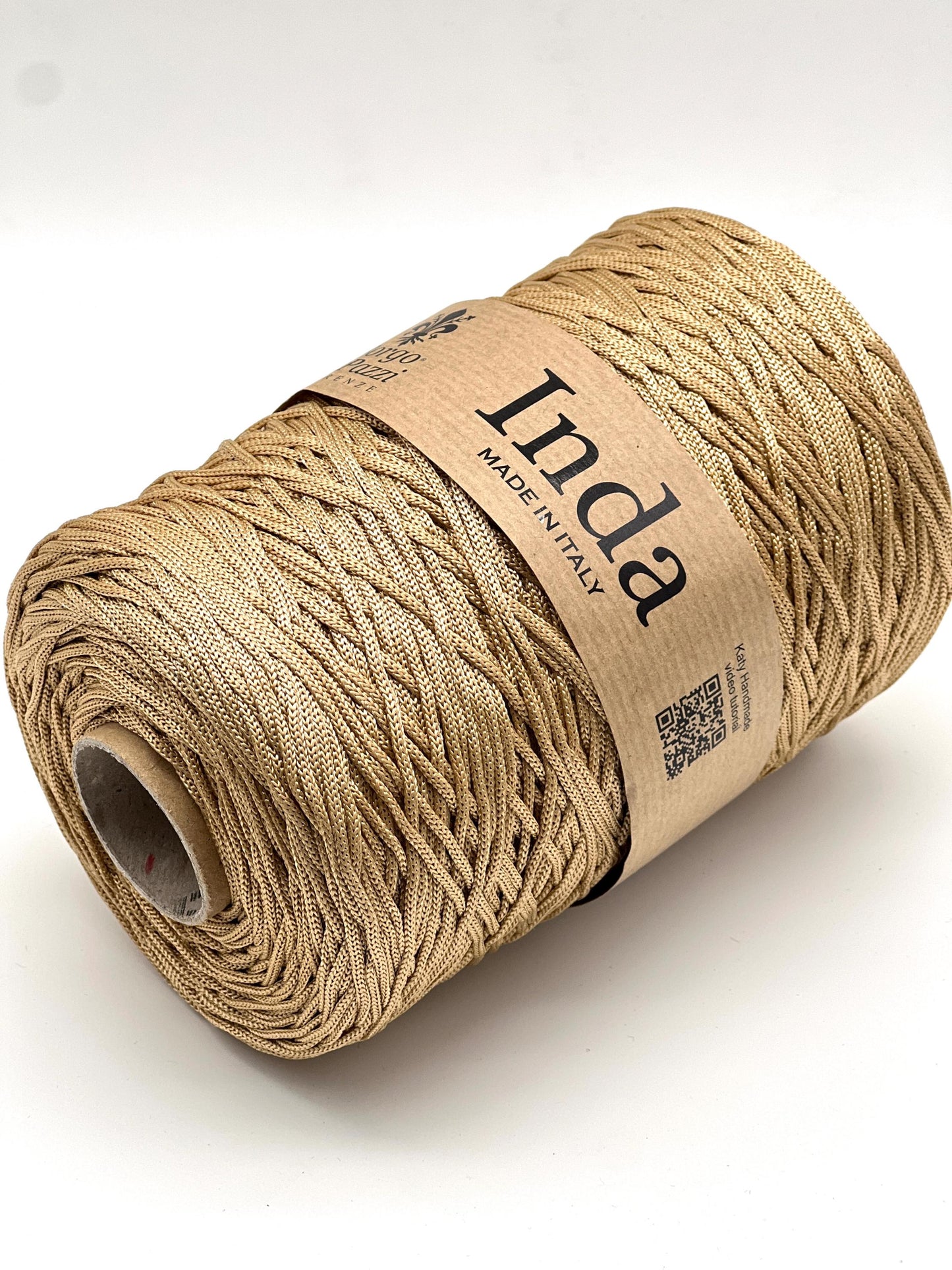 Structured, Water-Resistant Yarn, INDA by Borgo de Pazzi, Italy, Perfect for Crochet Bags, Baskets, Home Décor and Macramé, 500g/570m