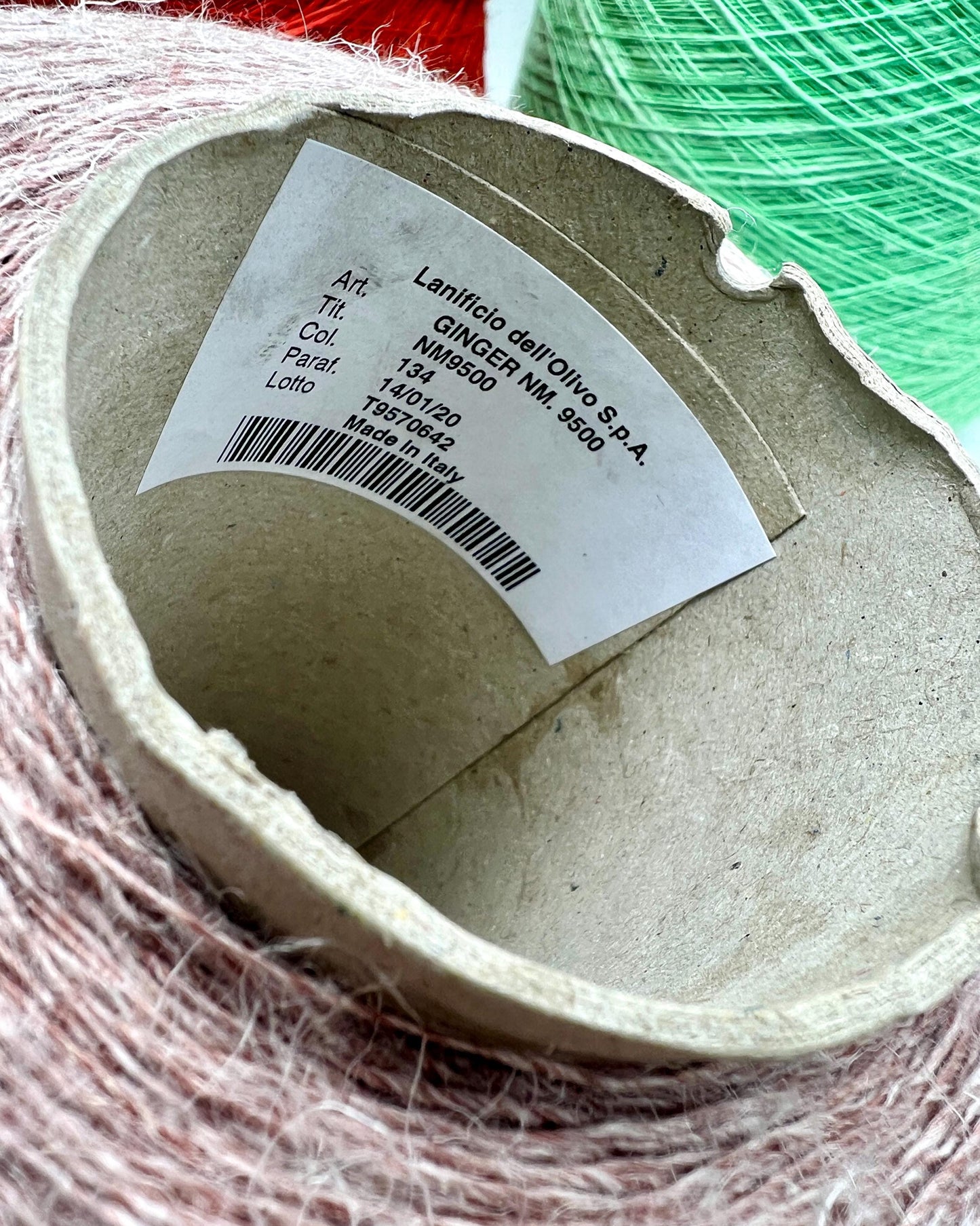 Linen Blend Yarn, GINGER, Fancy Italian Yarn by LANIFICIO dell' OLIVO, Sold in Balls and on Cones, Lace Weight - 950m/100g