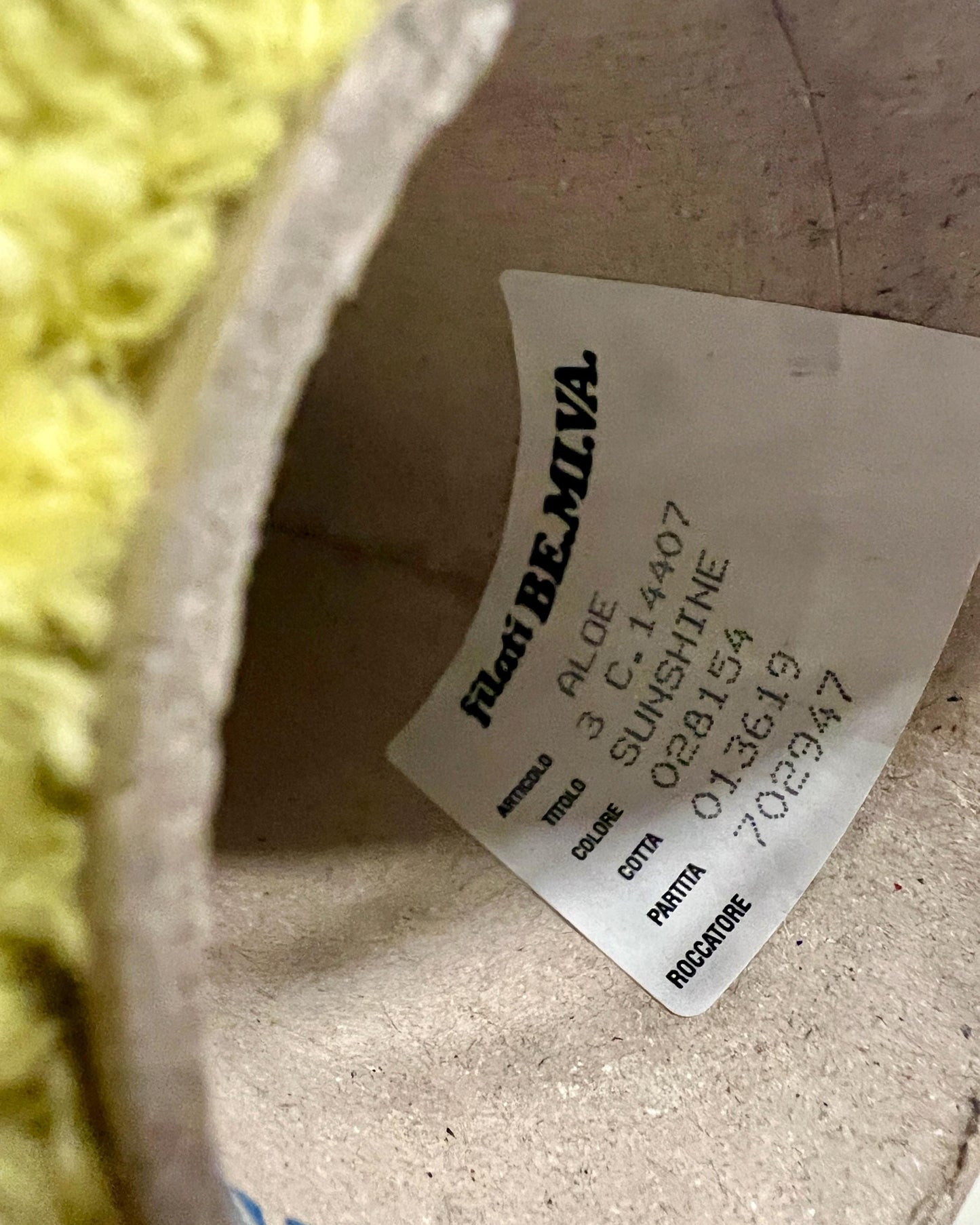 WHOLE CONE SALE: Fantasy Cotton Blend Yarn, ALOE, Premium Italian Yarn by Filati Be.mi.va., Available in Balls or Cones, Fingering Weight, 420m/100g (459y/3.52oz)