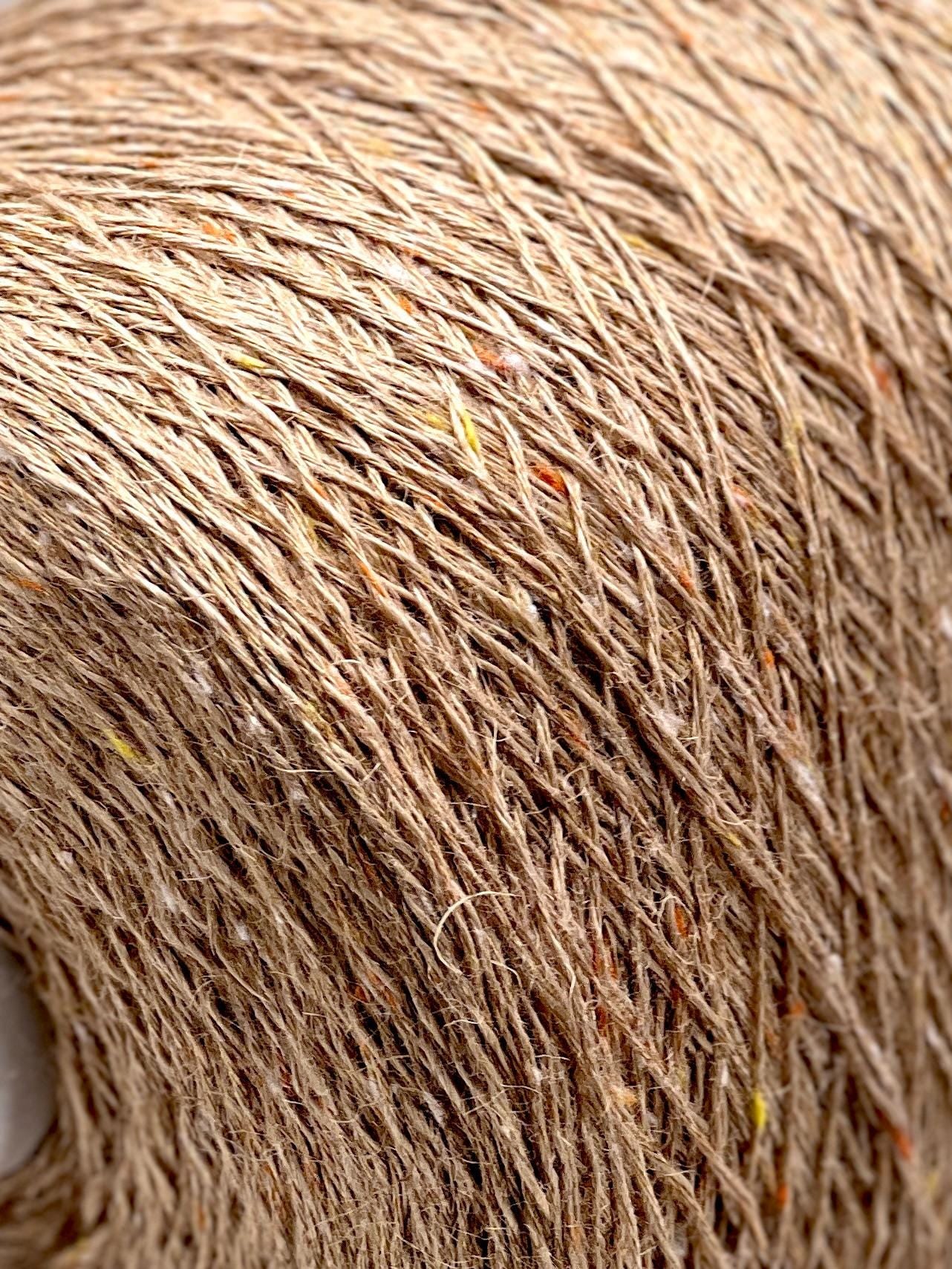 Close-up of a ball of brown yarn