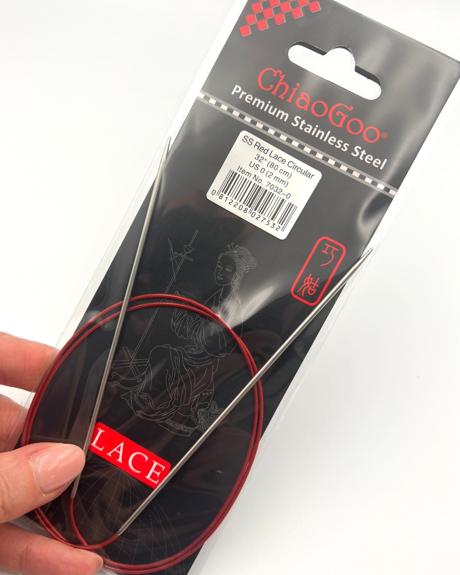 ChiaoGoo RED Lace 32 inch fixed circular stainless steel knitting needles