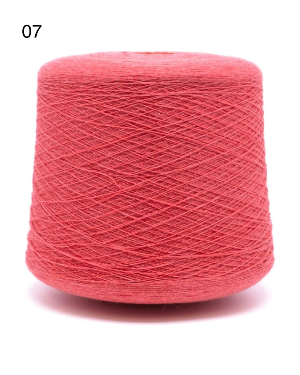 Exquisite iDOKNiT Todd & Duncan ODYSSEY yarn, 50% Cashmere and 50% Cotton blend in Nm 2/36 lace weight, highlighting the premium Scottish texture and soft matte finish for luxury summer knits.