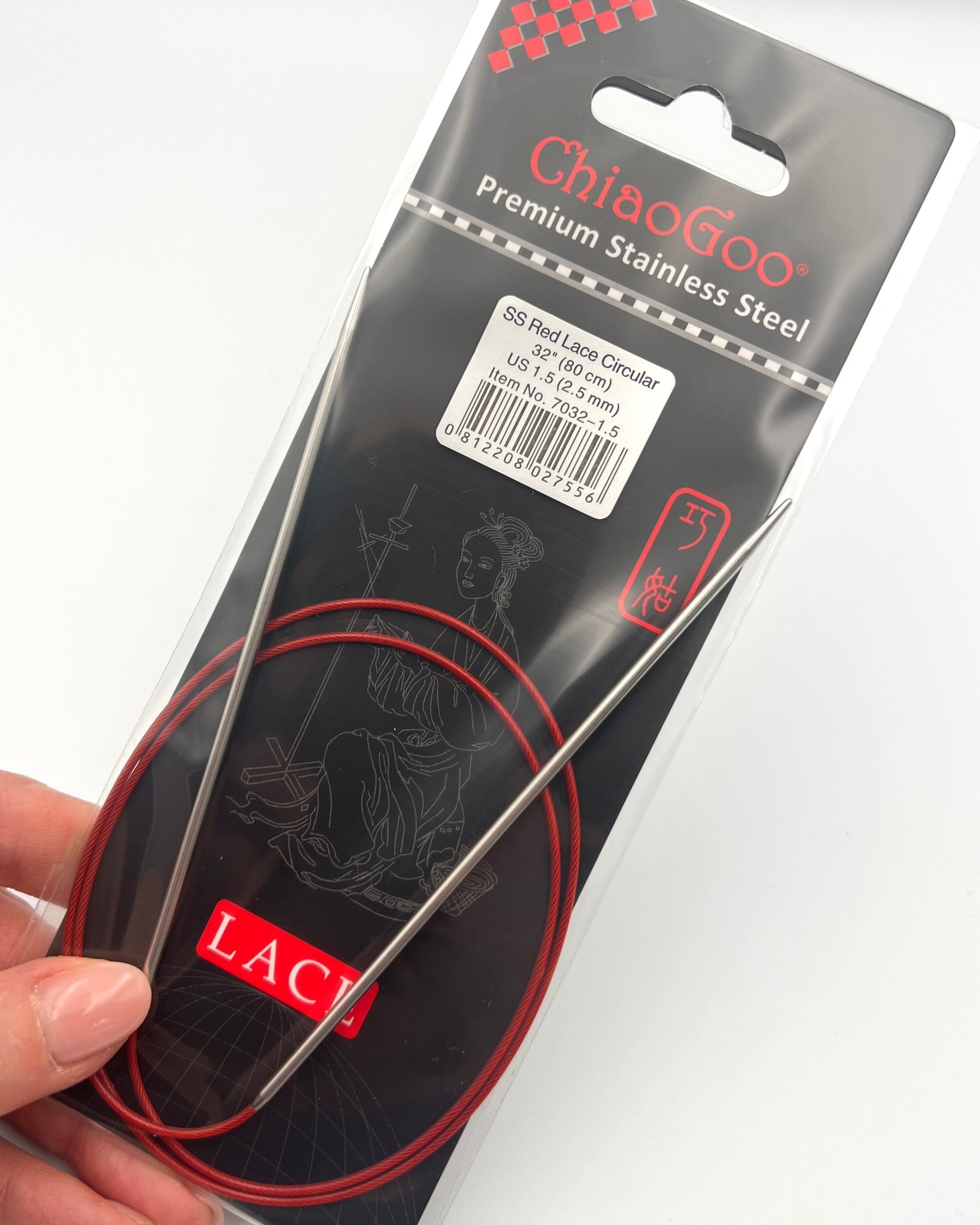 ChiaoGoo RED Lace 32 inch fixed circular stainless steel knitting needles
