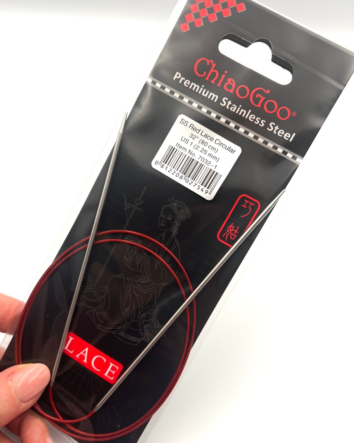 ChiaoGoo RED Lace 32 inch fixed circular stainless steel knitting needles
