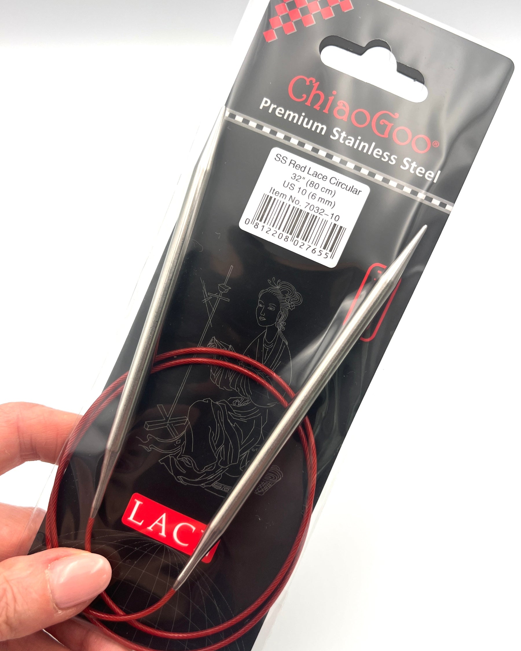 ChiaoGoo RED Lace 32 inch fixed circular stainless steel knitting needles