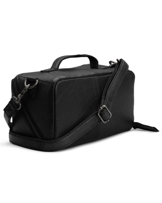 muud CLEO Genuine Leather Crossbody Bag, Knitting Project Bag & Everyday Organizer with Adjustable Shoulder Strap