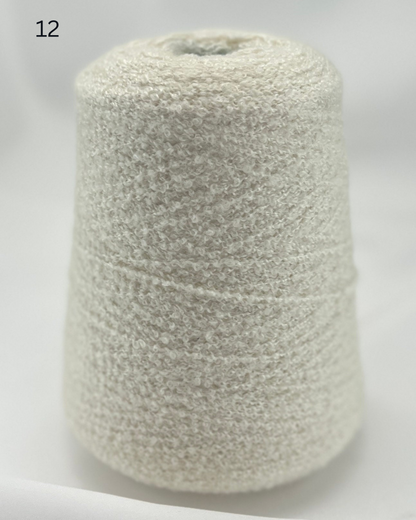Zegna Baruffa 80 percent cashmere 20 percent silk boucle Italian textured yarn ball and cone from iDOKNiT