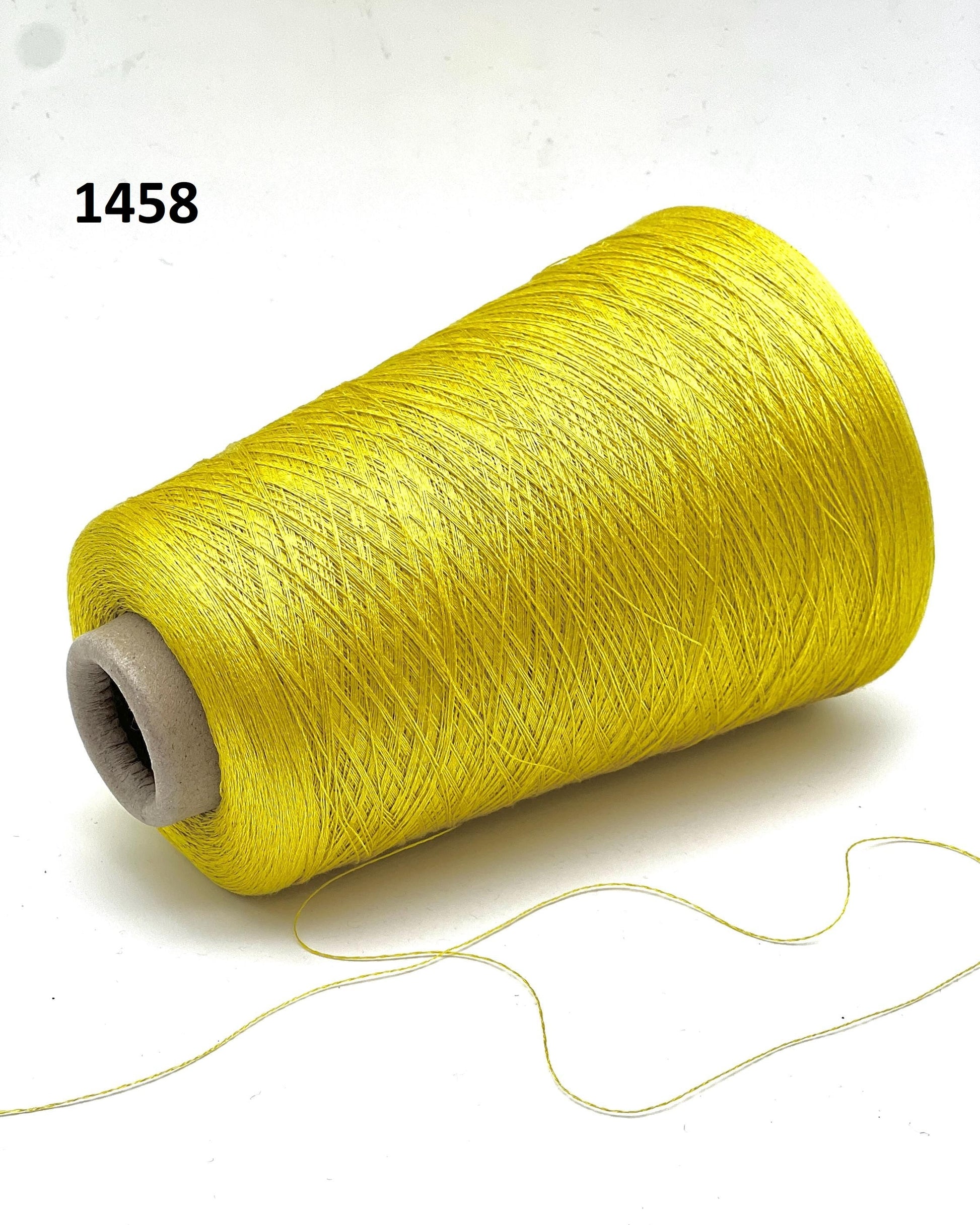 Yellow spool of thread on a white background with '1458' text.