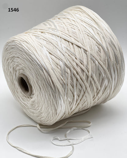 Mister Joe GRAFFITO 71% cotton 29% viscose Italian Aran yarn with a bold ribbon texture for summer knitting at iDOKNiT.