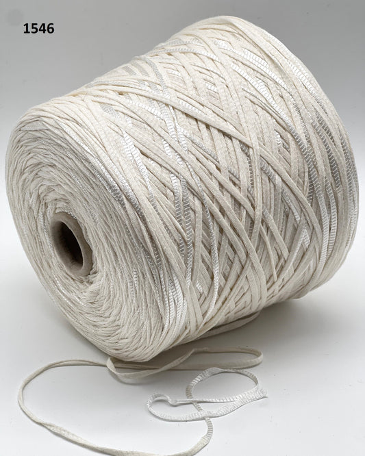 Mister Joe GRAFFITO 71% cotton 29% viscose Italian Aran yarn with a bold ribbon texture for summer knitting at iDOKNiT.