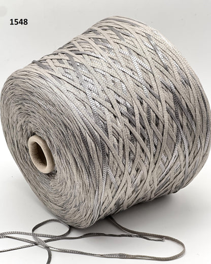 Mister Joe GRAFFITO 71% cotton 29% viscose Italian Aran yarn with a bold ribbon texture for summer knitting at iDOKNiT.