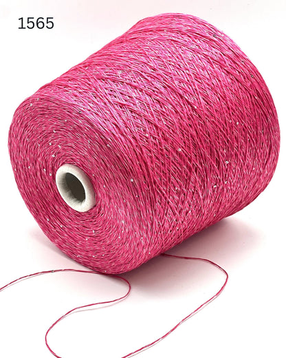 Hilo brillante de seda y lino Paillettes, SAINT TROPEZ, hilo italiano de lujo de RiGo, en ovillos o conos, grosor fingering, 400 m/100 g (437 y/3,52 oz)
