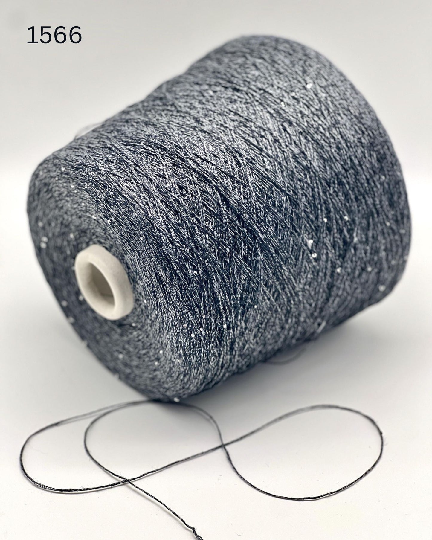 Hilo brillante de seda y lino Paillettes, SAINT TROPEZ, hilo italiano de lujo de RiGo, en ovillos o conos, grosor fingering, 400 m/100 g (437 y/3,52 oz)