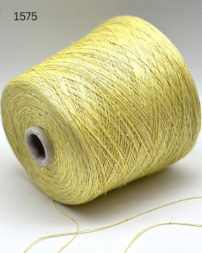 Hilo brillante de seda y lino Paillettes, SAINT TROPEZ, hilo italiano de lujo de RiGo, en ovillos o conos, grosor fingering, 400 m/100 g (437 y/3,52 oz)
