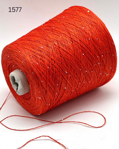 Hilo brillante de seda y lino Paillettes, SAINT TROPEZ, hilo italiano de lujo de RiGo, en ovillos o conos, grosor fingering, 400 m/100 g (437 y/3,52 oz)