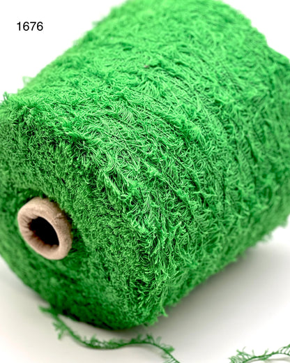 G&G Filati TAGLIATINO 100% cotton Italian DK weight eyelash texture yarn with a soft fluffy grass-like structure for creative knitting at iDOKNiT.