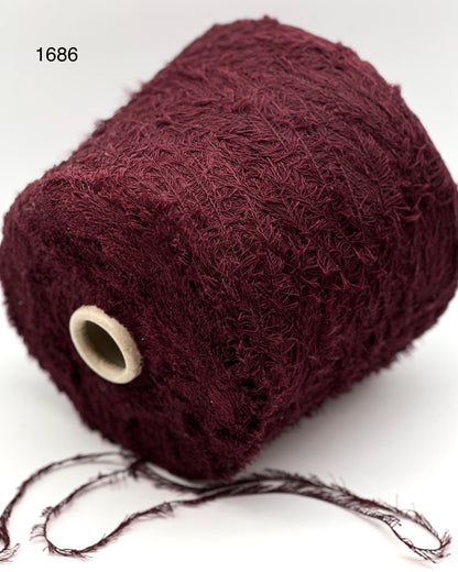 GRASS EYELASH Cotton Yarn, TAGLIATINO, Premium Italian Yarn by G&G Filati, Balls or Cones, Fingering  Weight: 410m/100g (448y/3.52oz)