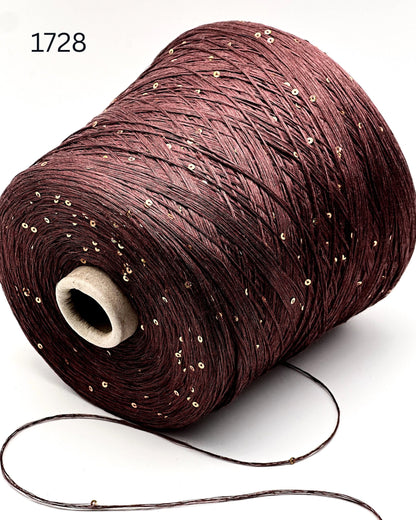 GG FILATI BELLINO Italian 100 percent flax linen fingering weight yarn with integrated 2mm micro sequins on cone for knitting crochet weaving from iDOKNiT