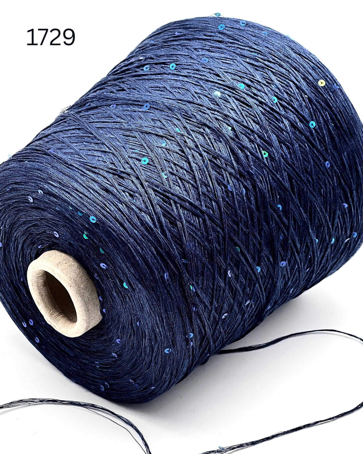GG FILATI BELLINO Italian 100 percent flax linen fingering weight yarn with integrated 2mm micro sequins on cone for knitting crochet weaving from iDOKNiT