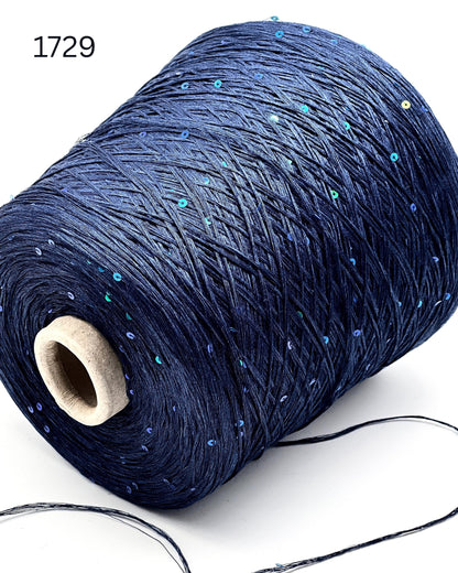 GG FILATI BELLINO Italian 100 percent flax linen fingering weight yarn with integrated 2mm micro sequins on cone for knitting crochet weaving from iDOKNiT