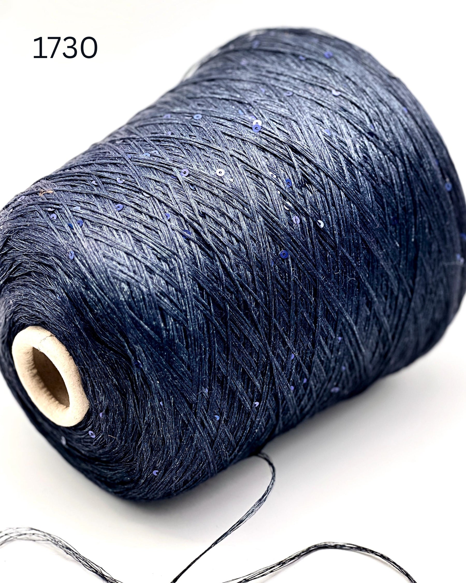GG FILATI BELLINO Italian 100 percent flax linen fingering weight yarn with integrated 2mm micro sequins on cone for knitting crochet weaving from iDOKNiT