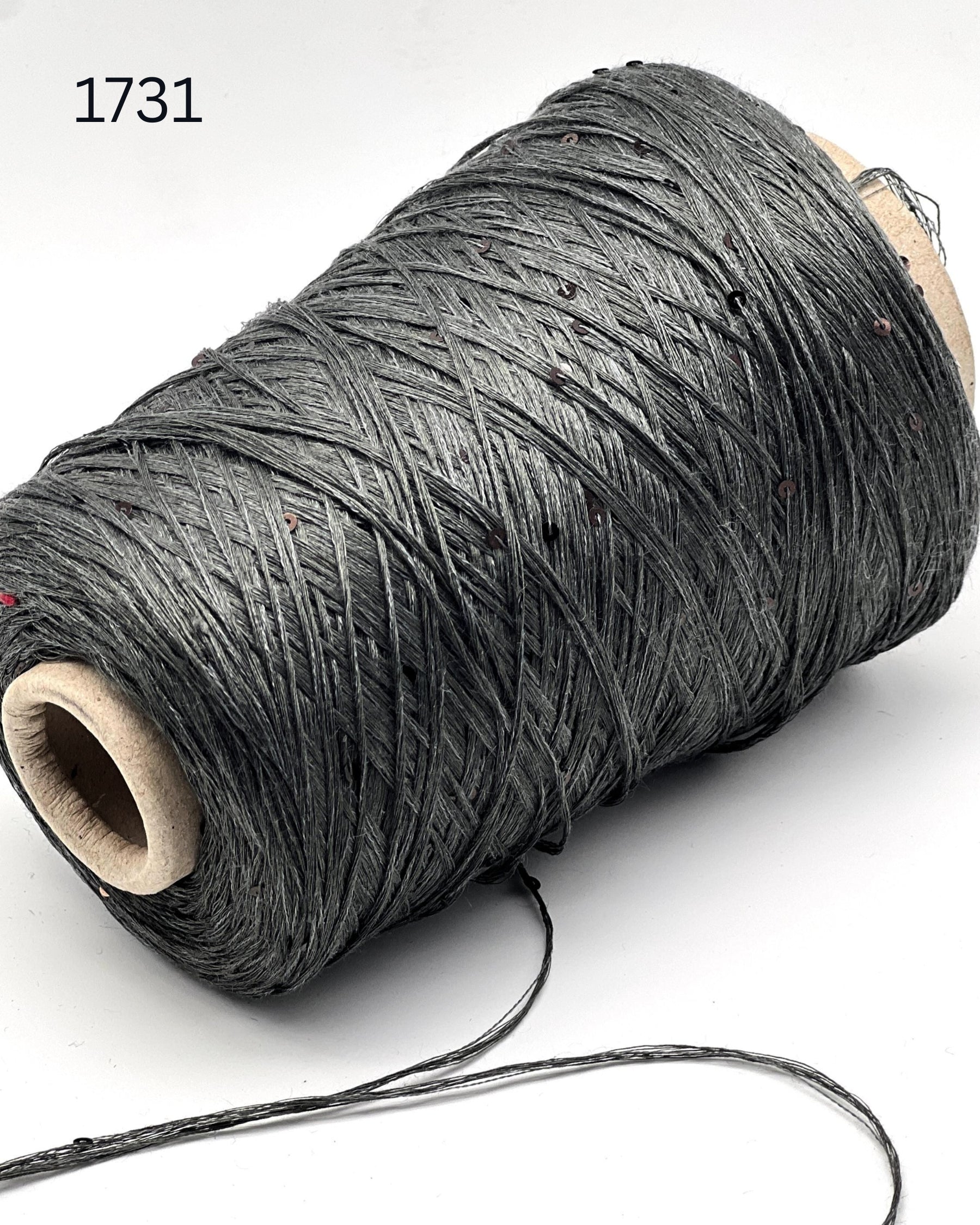 GG FILATI BELLINO Italian 100 percent flax linen fingering weight yarn with integrated 2mm micro sequins on cone for knitting crochet weaving from iDOKNiT