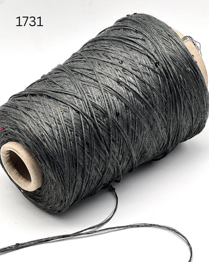GG FILATI BELLINO Italian 100 percent flax linen fingering weight yarn with integrated 2mm micro sequins on cone for knitting crochet weaving from iDOKNiT
