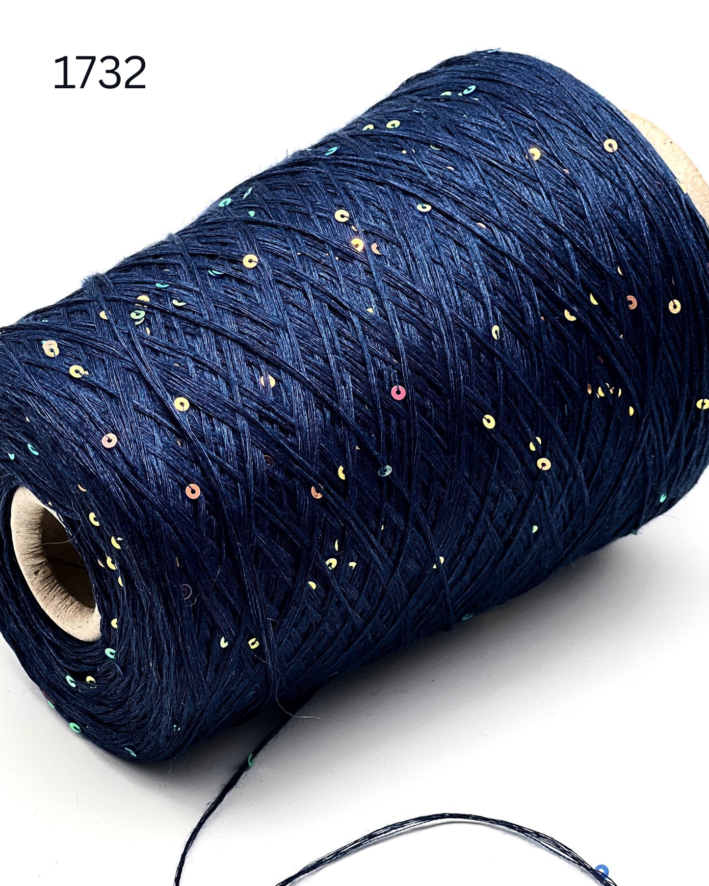 GG FILATI BELLINO Italian 100 percent flax linen fingering weight yarn with integrated 2mm micro sequins on cone for knitting crochet weaving from iDOKNiT