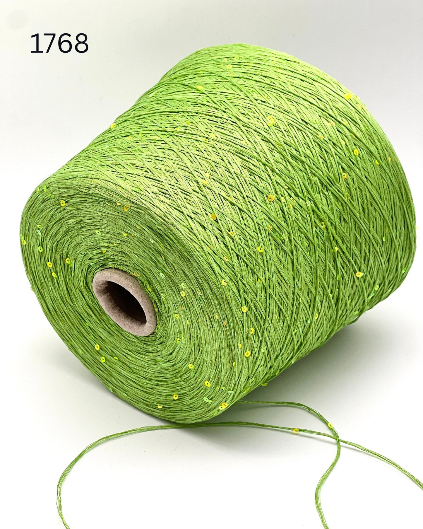 GG FILATI BELLINO Italian 100 percent flax linen fingering weight yarn with integrated 2mm micro sequins on cone for knitting crochet weaving from iDOKNiT