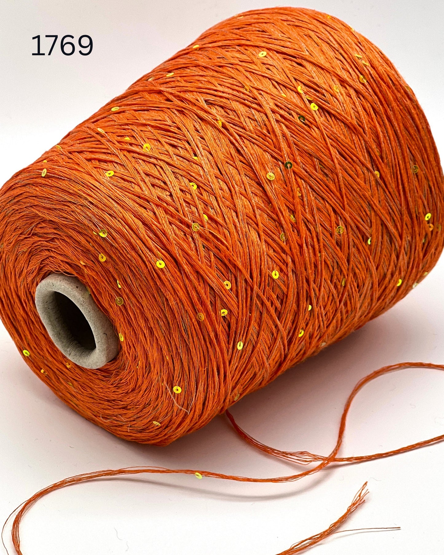 GG FILATI BELLINO Italian 100 percent flax linen fingering weight yarn with integrated 2mm micro sequins on cone for knitting crochet weaving from iDOKNiT