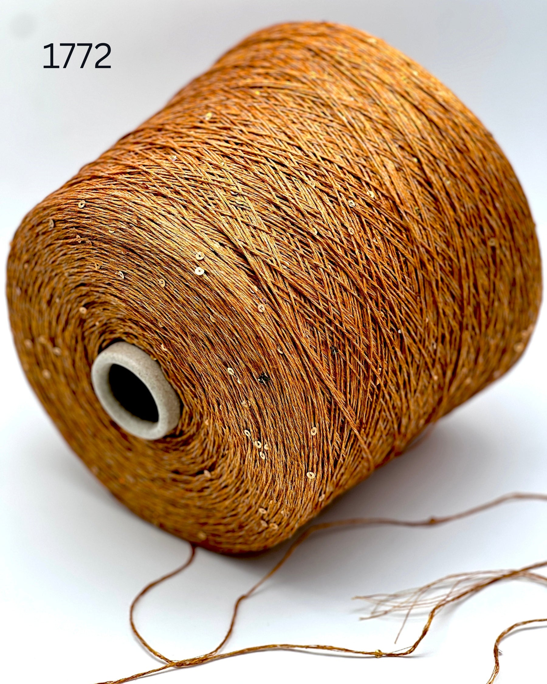 GG FILATI BELLINO Italian 100 percent flax linen fingering weight yarn with integrated 2mm micro sequins on cone for knitting crochet weaving from iDOKNiT