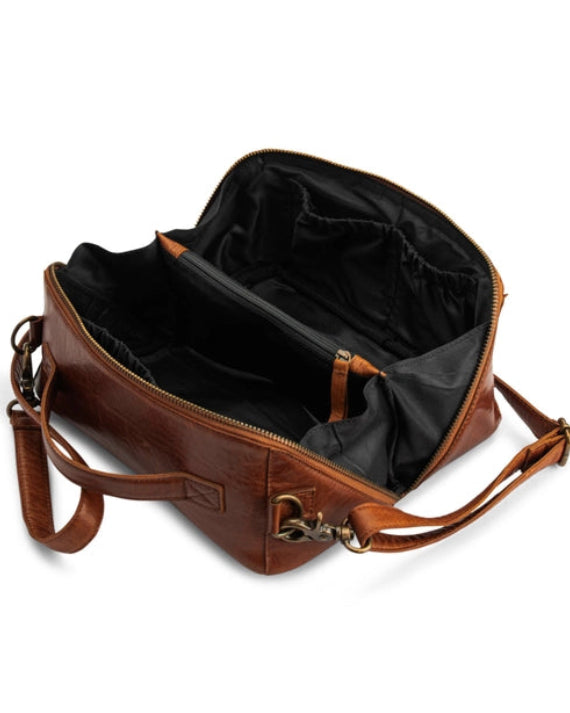 muud Cleo genuine leather box style crossbody project bag from iDOKNiT