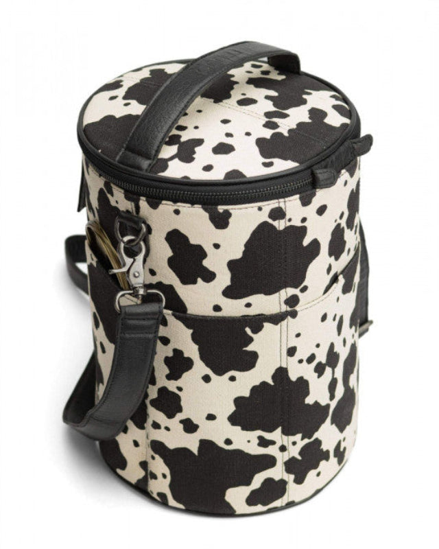 muud Saturn XL Canvas Leather Trim Cylindrical Project Bag iDOKNiT